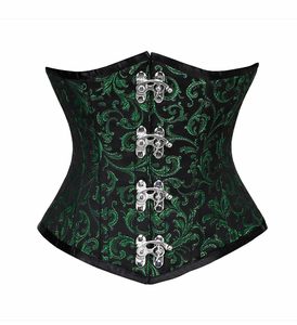 green_steel_boned_waist_training_corsets