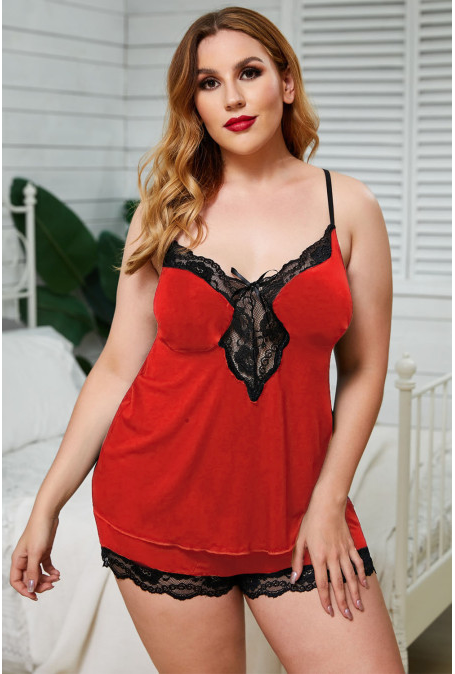 Red Christmas Plus Size Lingerie - TheCorsetLady