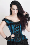 Blue Crushed Velvet Corset Top - TheCorsetLady