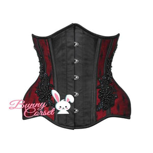 coutre_steel_boned_red_black_underbust_corsets_the_corset_lady
