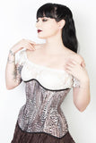 gored_hipped_feather_ptint_steel_boned_plus_size_corsets_the_corset_lady