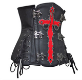 black_cross_steel_boned_gothic_corsets