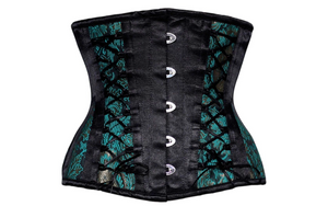 green_underbust_steel_boned_corsets